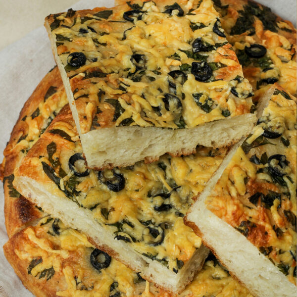 Focaccia Olive and Cheese