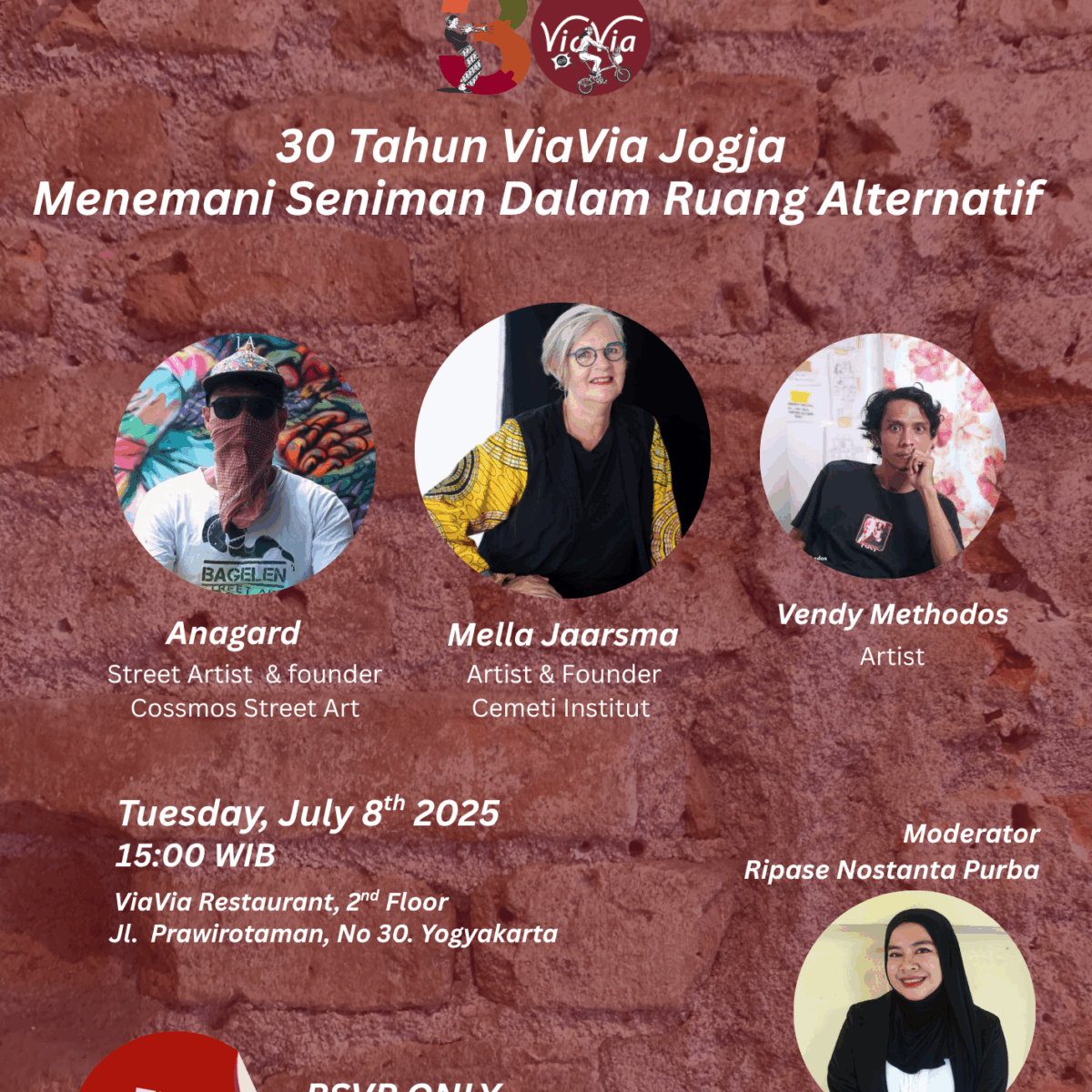 ViaVia Talk: 30 Tahun ViaVia Jogja Menemani Seniman Dalam Ruang Alternatifnya