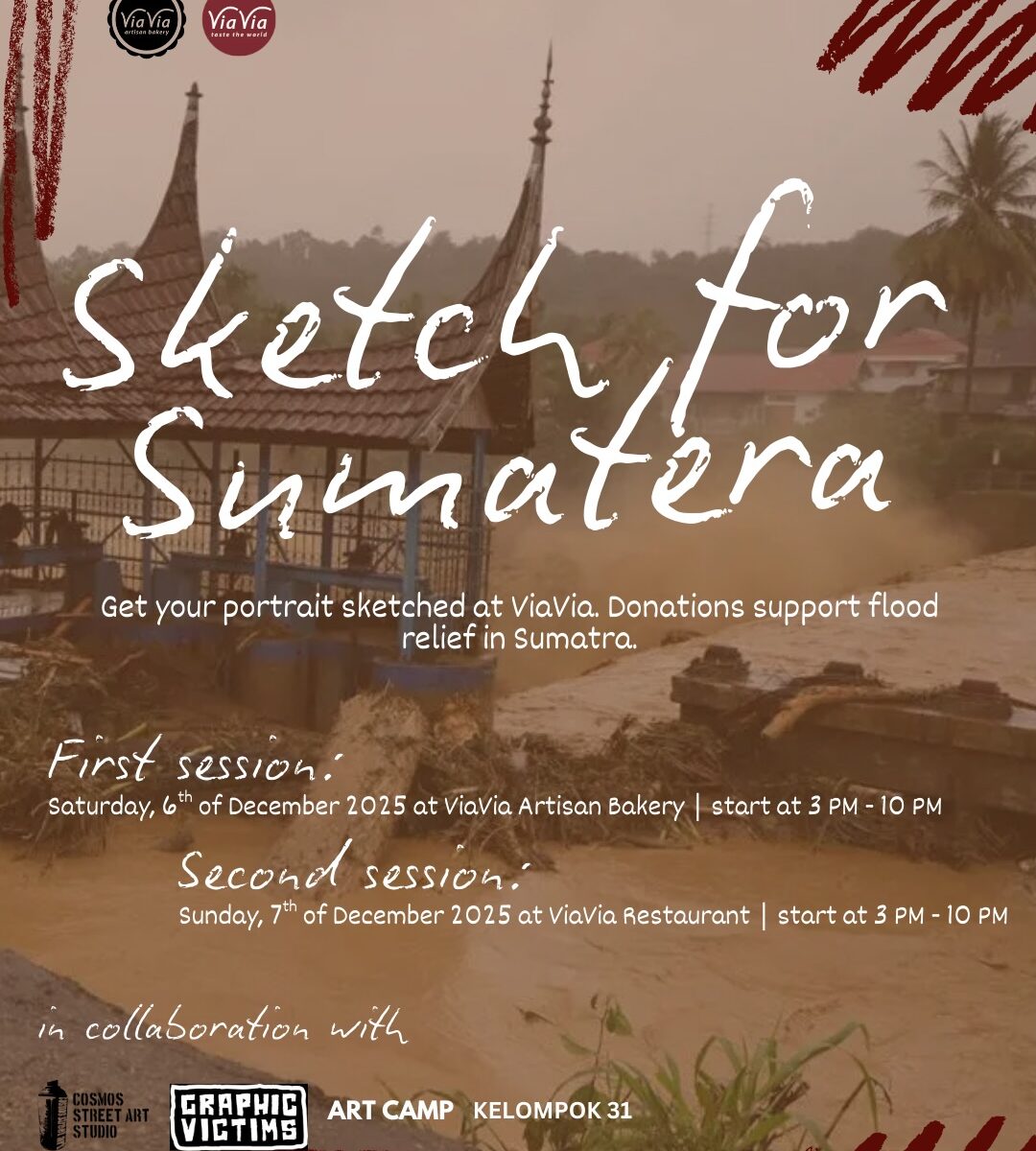 VIAVIA RESTO & BAKERY : SKETCH & SCREEN PRINTING FOR SUMATERA